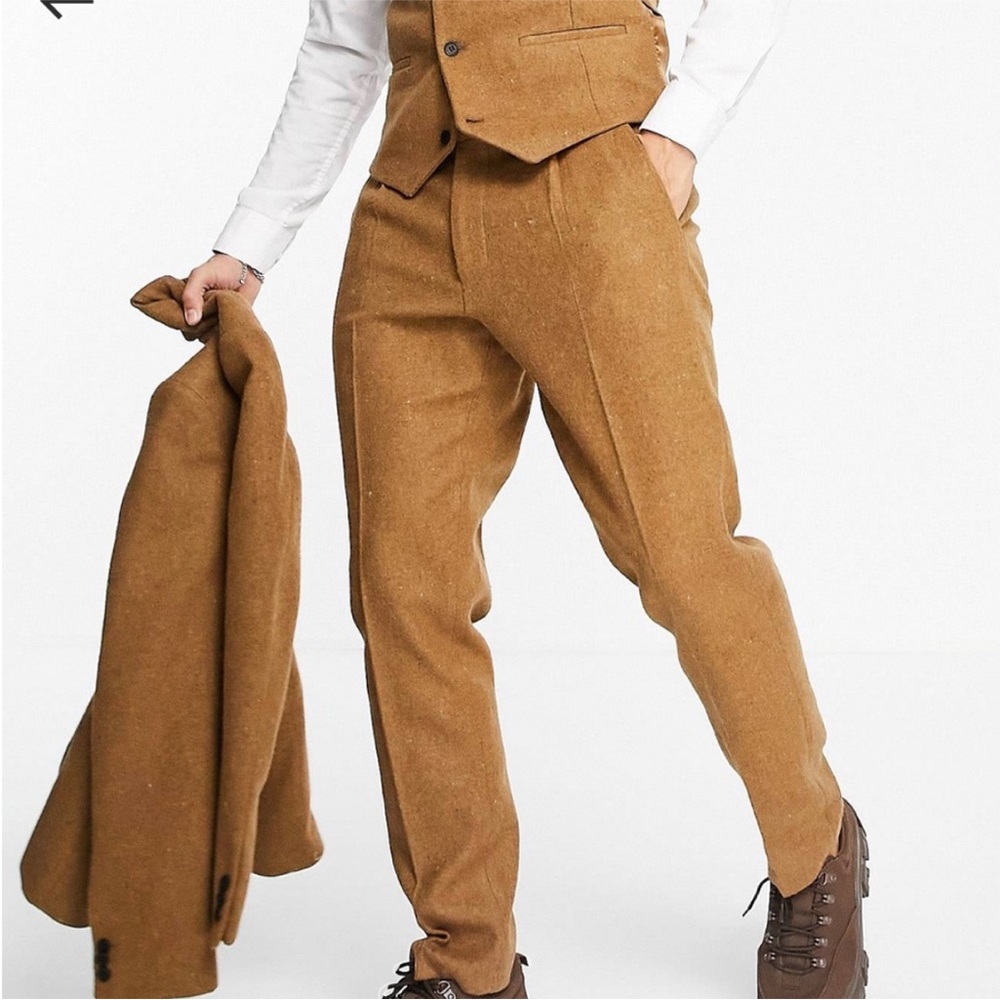 🔥 ASOS loose fit woolblend suit 2 piece jacket 40R pants 36 NWT matching set - Picture 3 of 7
